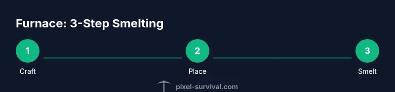 Diagram of furnace crafting, placement, and smelting steps