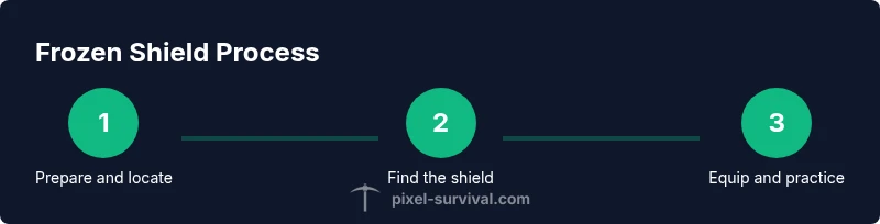 Process infographic showing steps to use Frozen Shield in Terraria