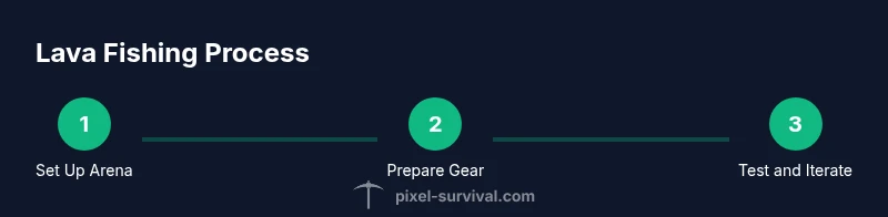 Process infographic showing lava fishing steps