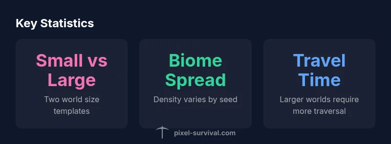 Stats infographic showing world size in Terraria