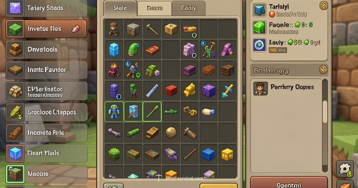 Open Terraria Inventory - Pixel Survival