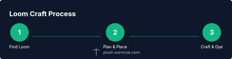 Infographic showing a step-by-step loom crafting process in Terraria
