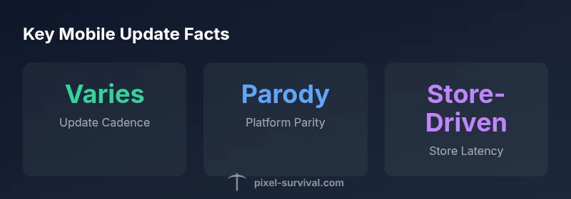 Graphic showing mobile Terraria update cadence and parity across platforms