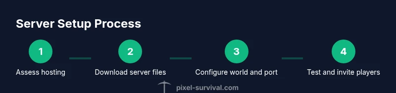 Tailwind infographic showing 4-step Terraria server setup process