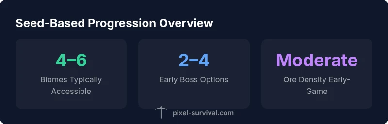 Infographic showing seed-based progression stats in Terraria