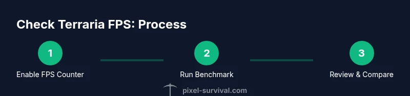 Infographic showing steps to check Terraria FPS