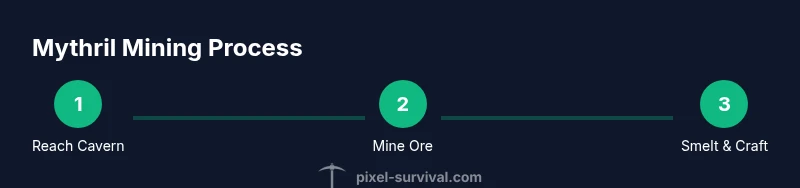 Process diagram showing mythril mining steps