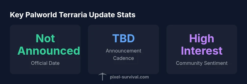 Infographic showing Palworld Terraria update status