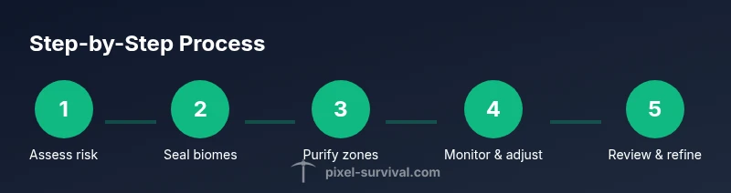 Infographic showing a 5-step process to prevent spread in Terraria
