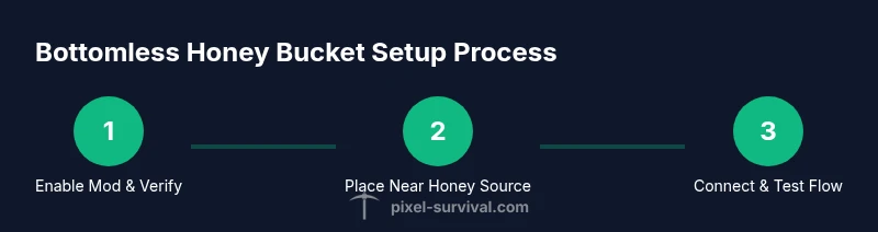Process diagram showing modded bottomless honey bucket setup