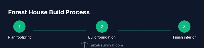 Process diagram showing forest house build steps