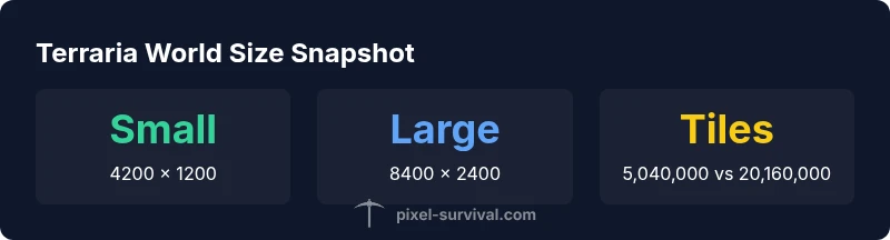 Visual comparison of Terraria small vs large world sizes