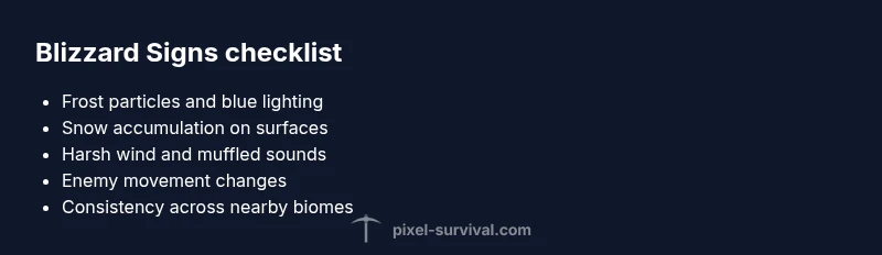 Infographic checklist for Blizzard signs in Terraria