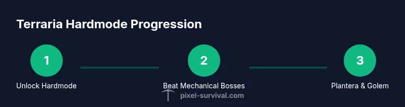 Process diagram of Terraria Hardmode progression after Wall of Flesh