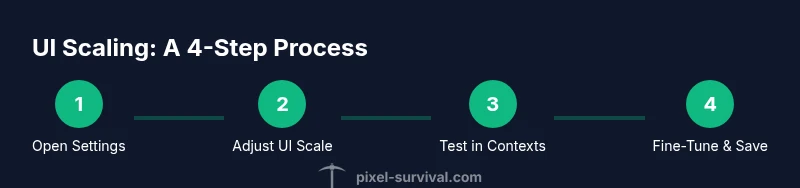 Infographic showing 4-step UI scaling process for Terraria