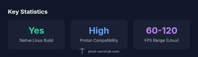 Infographic showing Terraria on Linux compatibility paths and typical performance ranges.